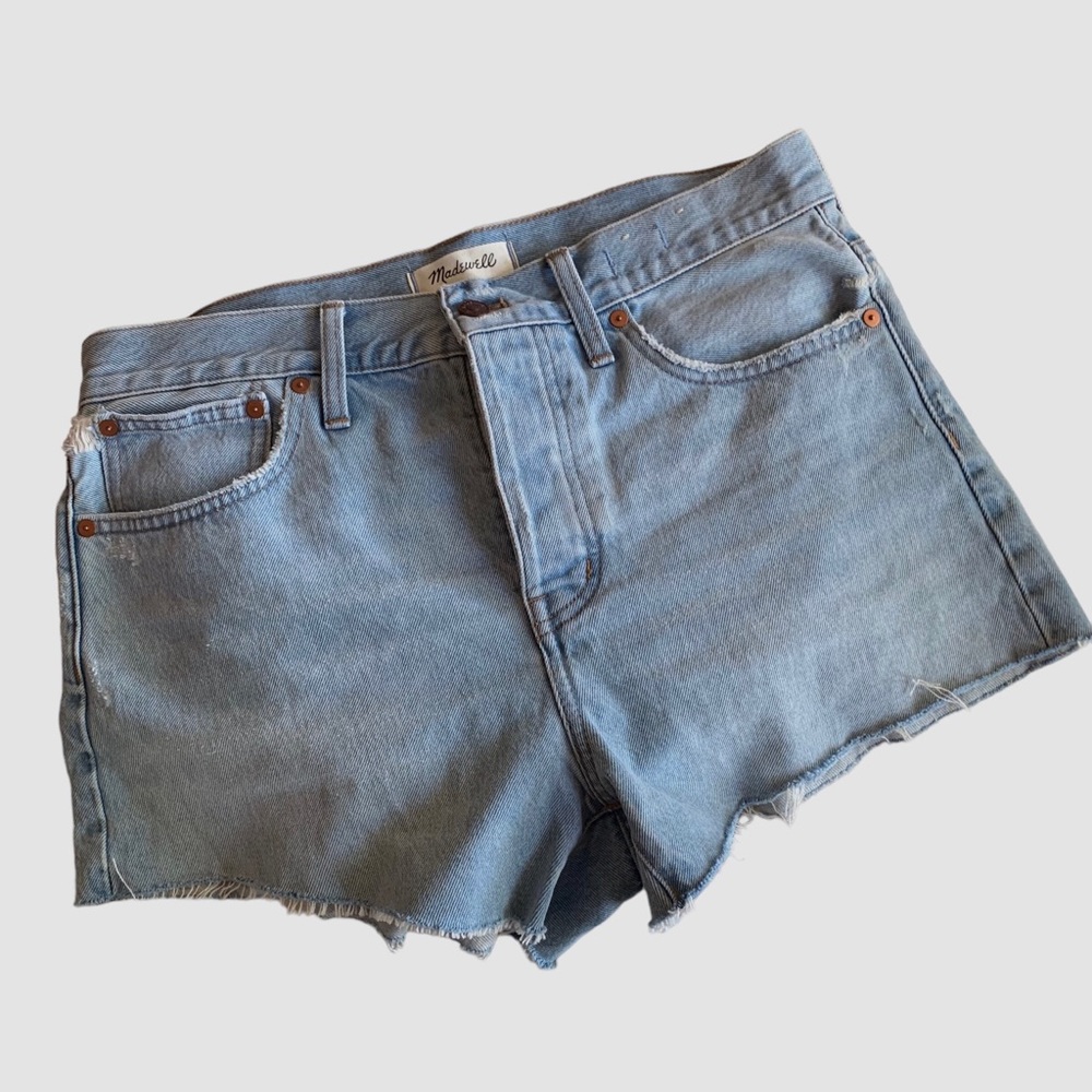 MADEWELL DESTROYED JEAN SHORTS